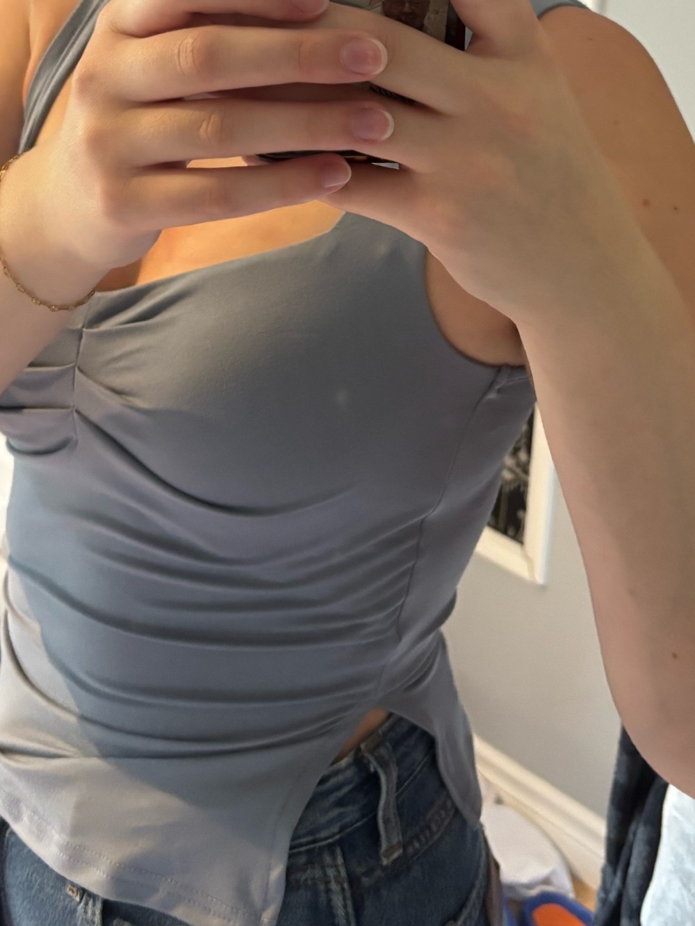 Gray Ruched Tanktop - Women - Picture 2 of 2